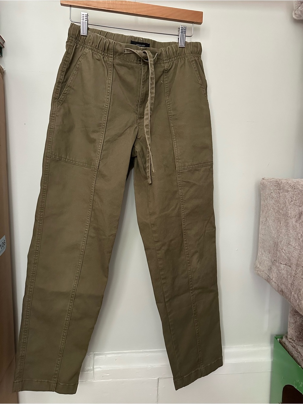 Olive Drawstring Utility Pants - women